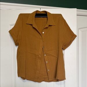 Bohme Mustard Brown Short Sleeve Shirt